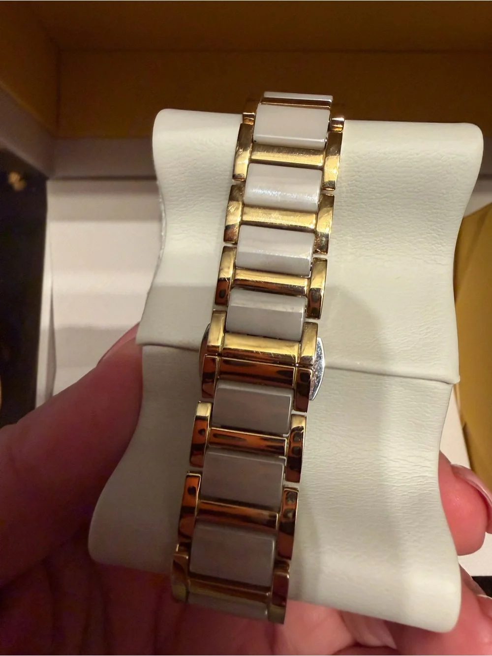 Movado Women’s BOLD Evolution Two-Tone Gold Bracelet Watch with Taupe Dial